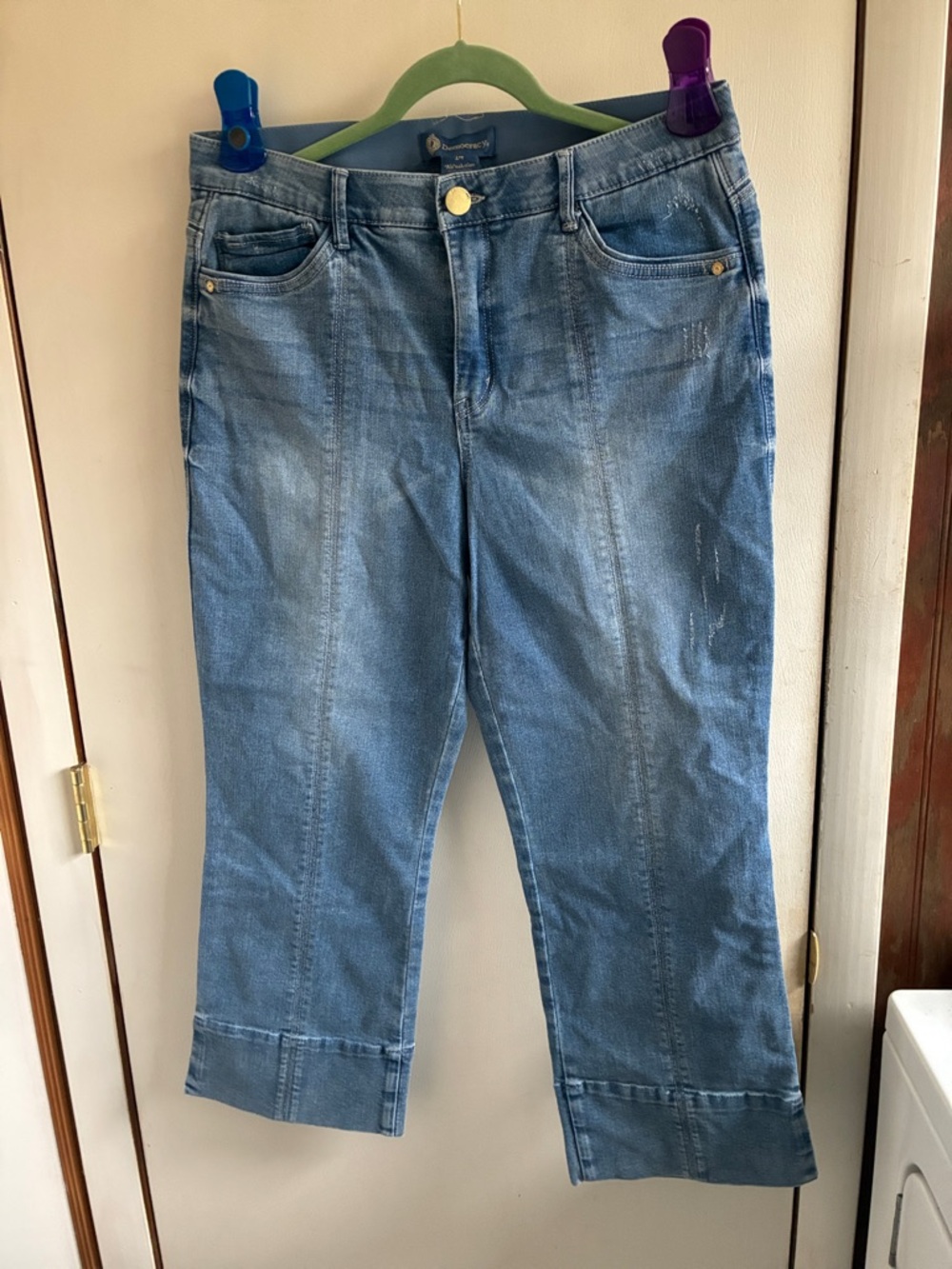 Democracy Light Blue Cropped Straight Jeans